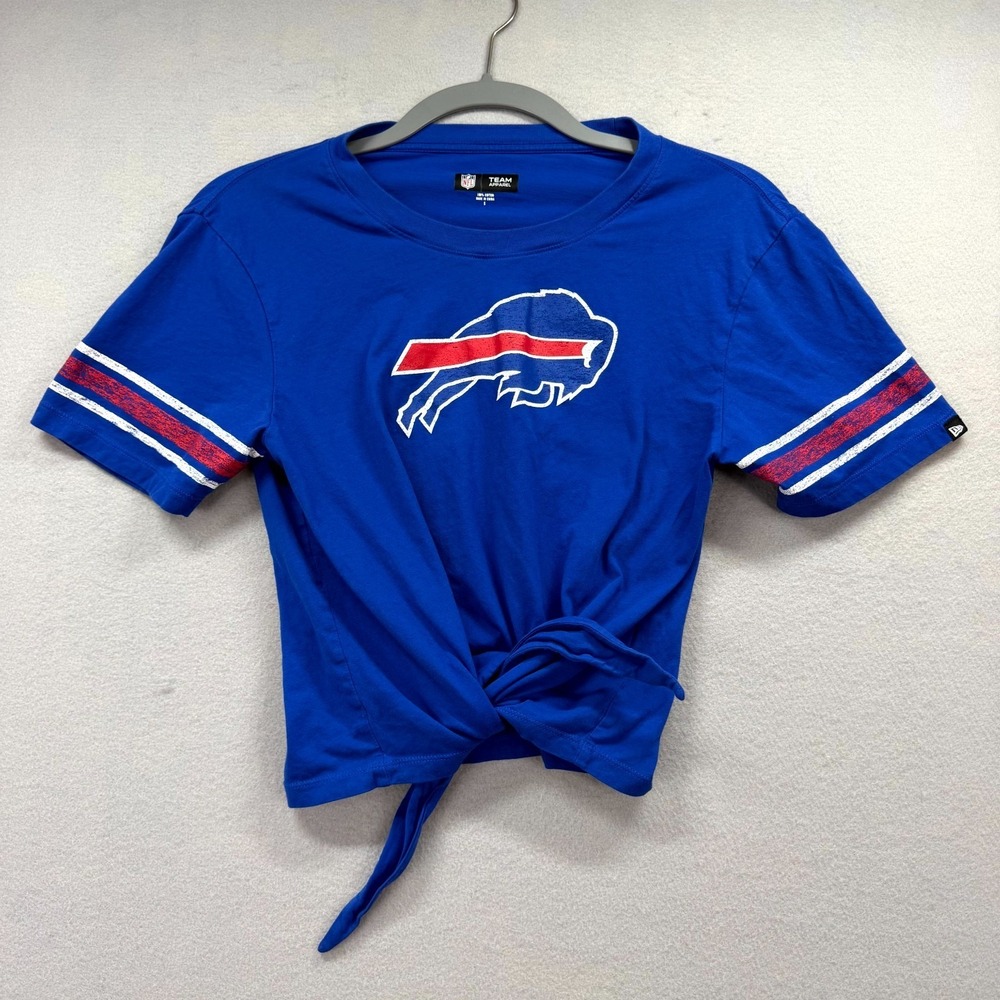 Buffalo Bills Tie Front T-Shirt Womens S Blue Team Apparel NFL Football Sports